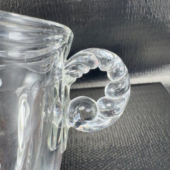 1930s Fostoria Coronet Clear Glass Creamer Small Pitcher Manganese 365nm UV Glow - Picture 8 of 12